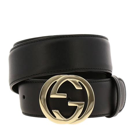 cinta gucci nera oroginale|Cintura in pelle Gucci nero in Leather with Palladium.